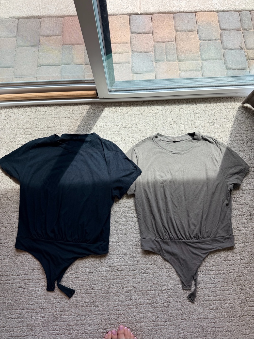 nuuds everyday tshirt bodysuit 2 pack in Black and CoCoa - XL